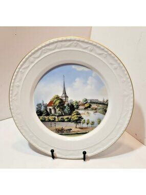 Vintage KPM Berlin Collector Plate Village of Britz Circa 1800  10" Diameter